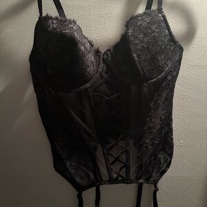 Elegant Black Lace Bustier